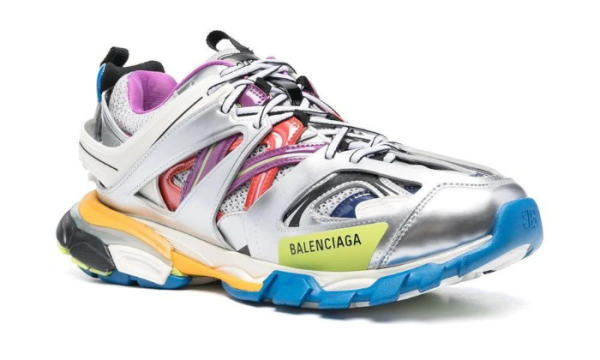 Track metallic panelled sneakers